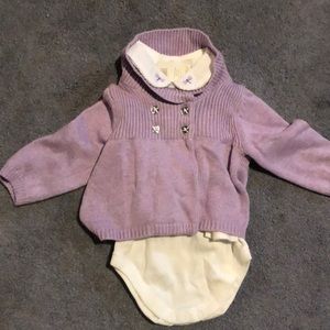 Janie and jack 3-6 months sweater collared onesie